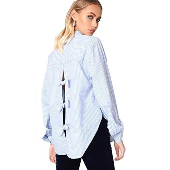 Free People Tops - Free People Tie It In A Bow Button Up Shirt Sz S